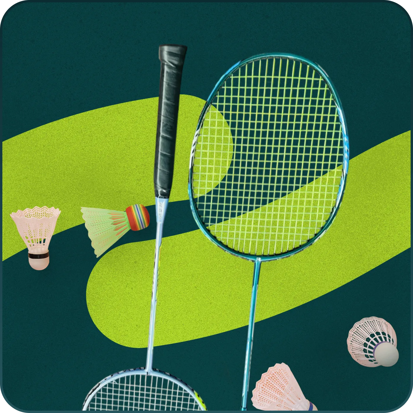 Badminton racket and shuttlecocks