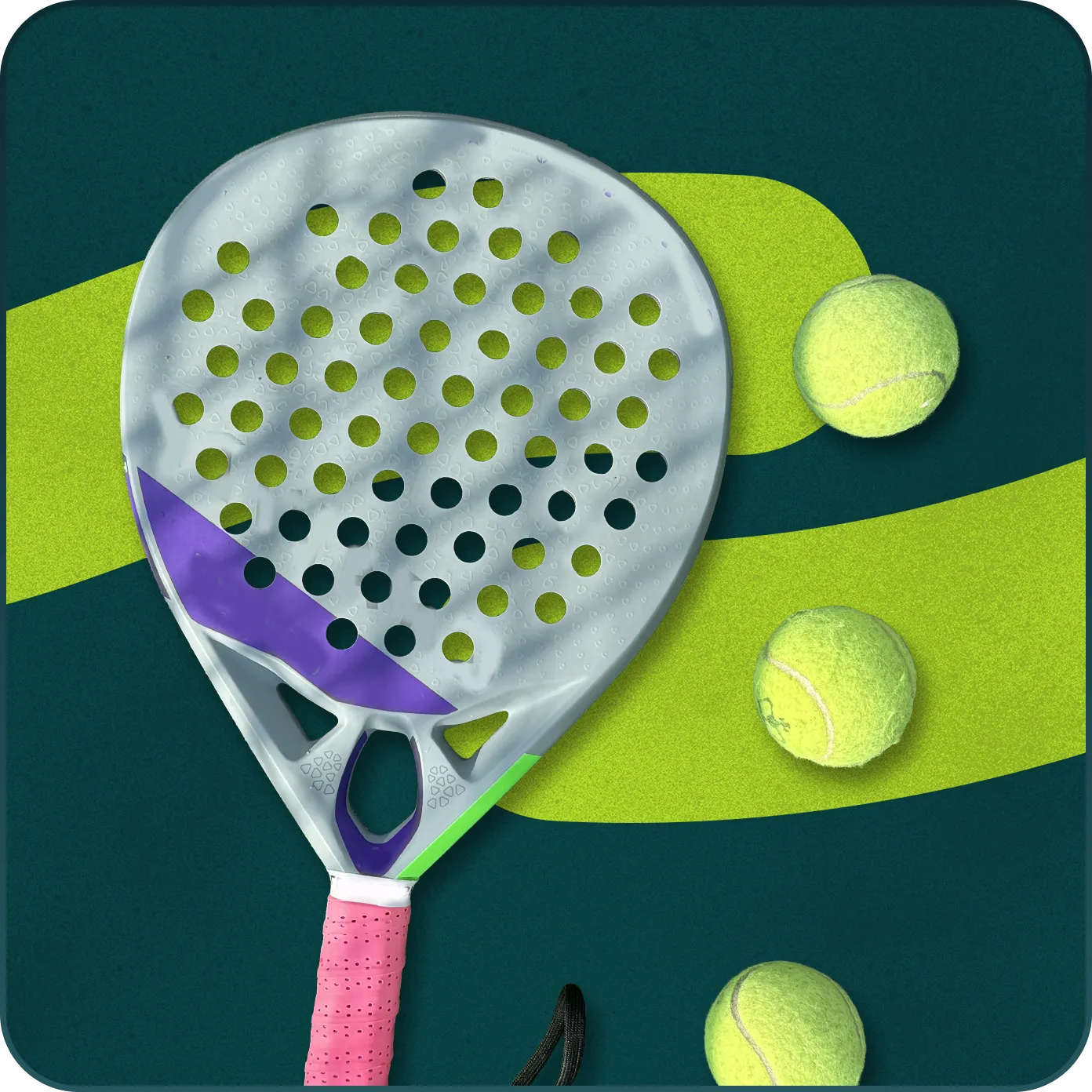 Padel racket and balls