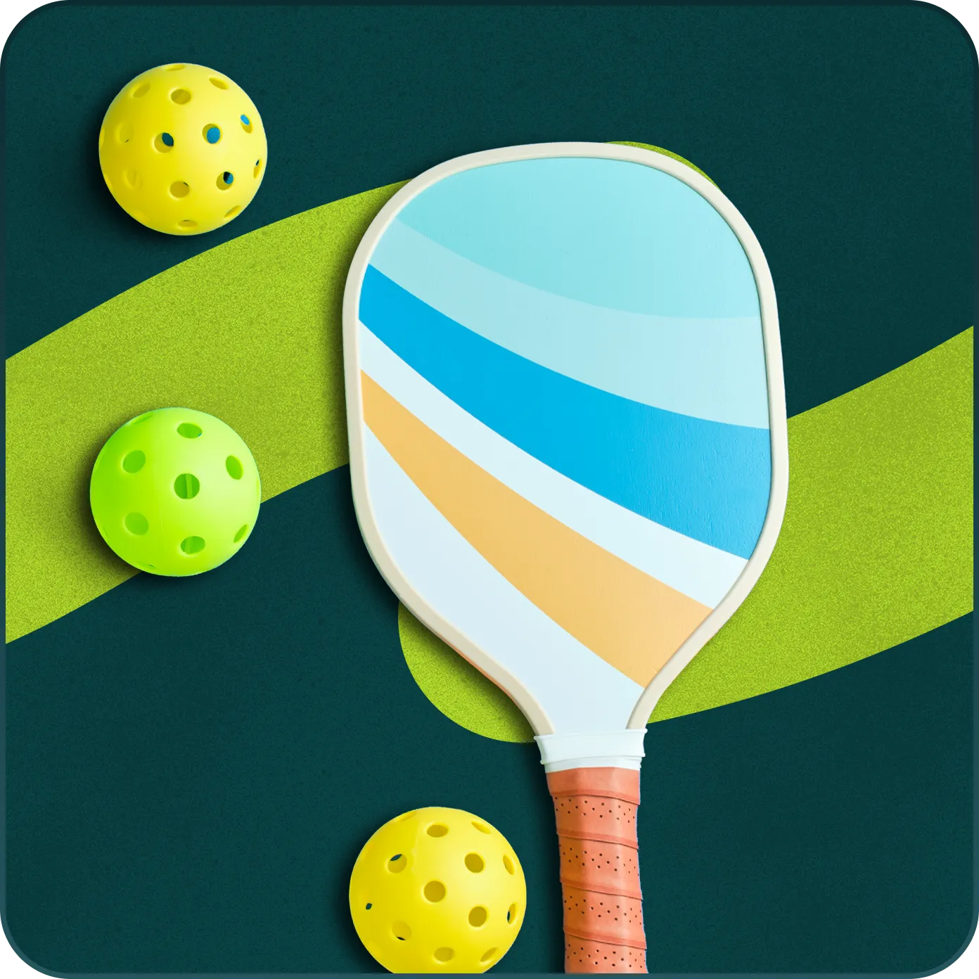 Pickleball paddle and balls